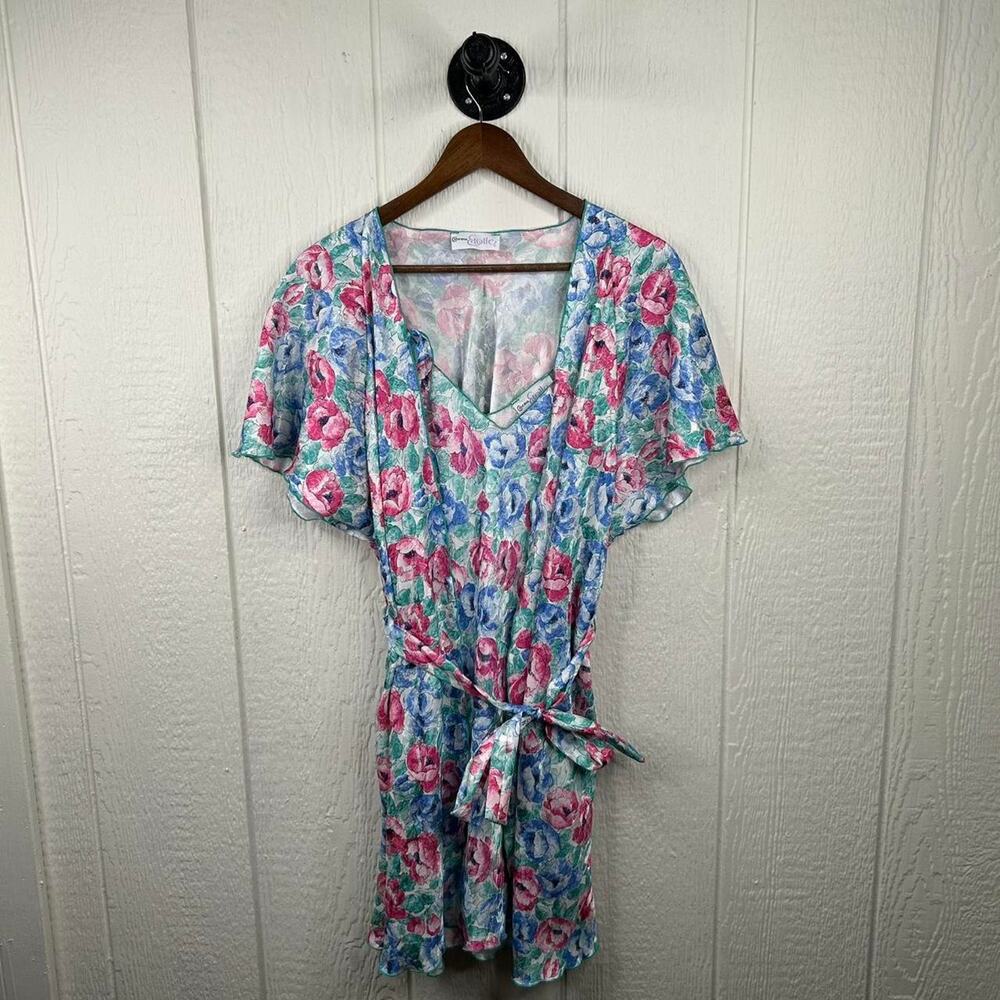 Vintage 80's Floral Dress & Robe Set Small - $50